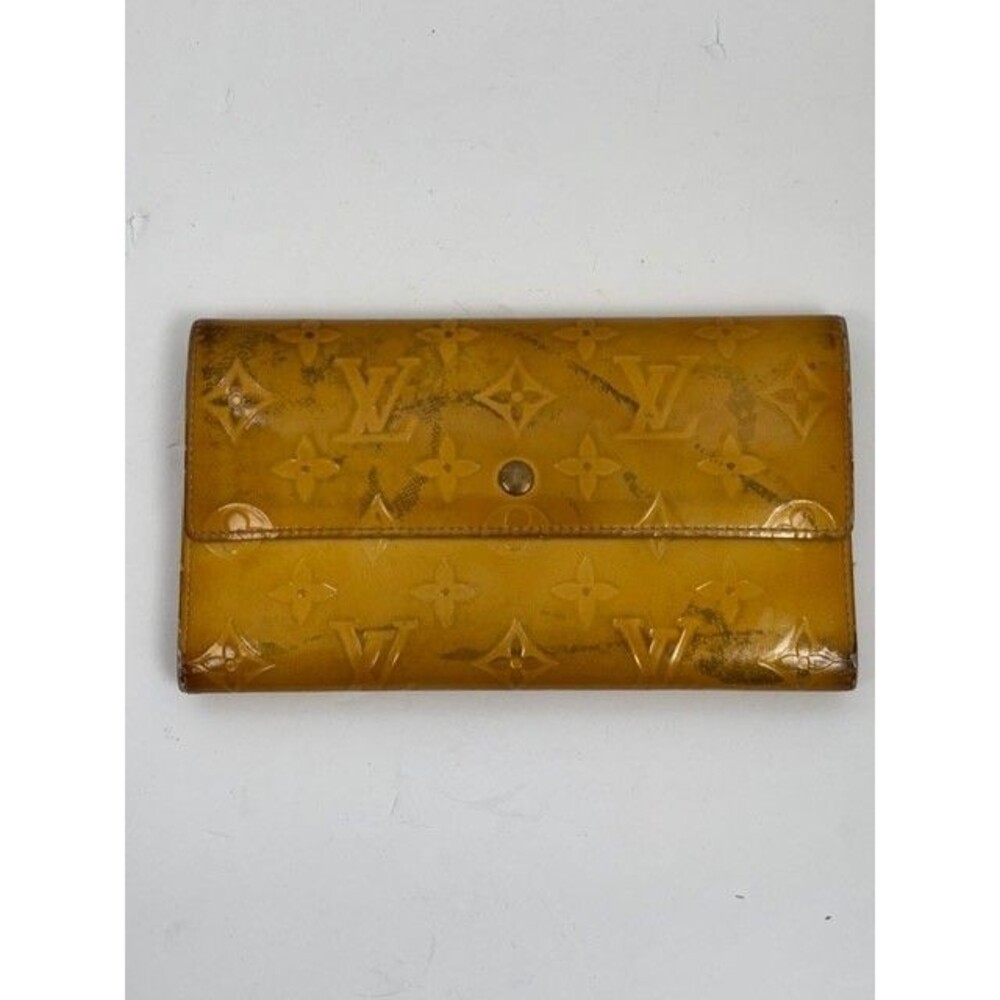 AS IS and DIY Louis Vuitton Vernis  Sarah Monogram Long Wallet Gold Mango